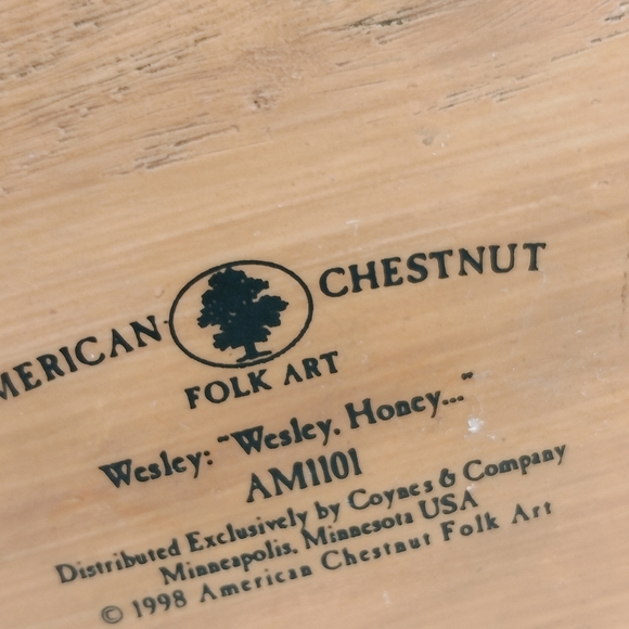 American Chestnut Folk Art "Wesley Honey" AM1101 Figurine EUC 1998 - Picture 8 of 9